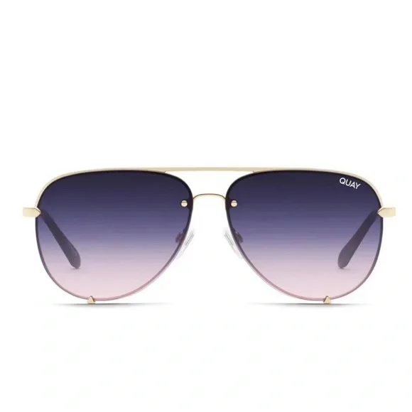 Quay Australia NWT high key mini Purple Fade aviator sunglasses HIGH KEY Wire Frame Aviator Sunglasses – QUAY main image 4